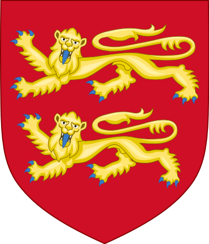 Heraldry of William the Conqueror: Two passant lions on a field of red