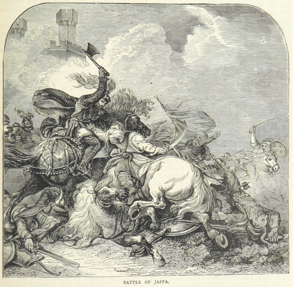 Richard I at the Battle of Jaffa 1192 by James Grant (1863)