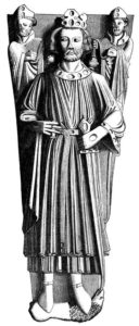 drawing of Effigy of King John on his monument in Worcester Cathedral