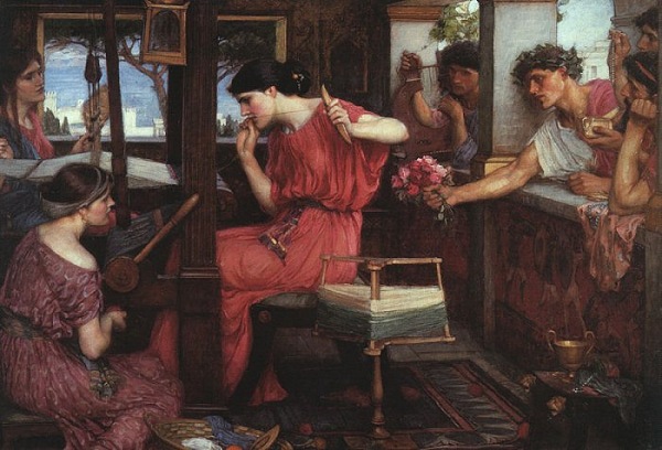 Painting of Penelope and the Suitors, 1912 by John William Waterhouse (1849-1917)